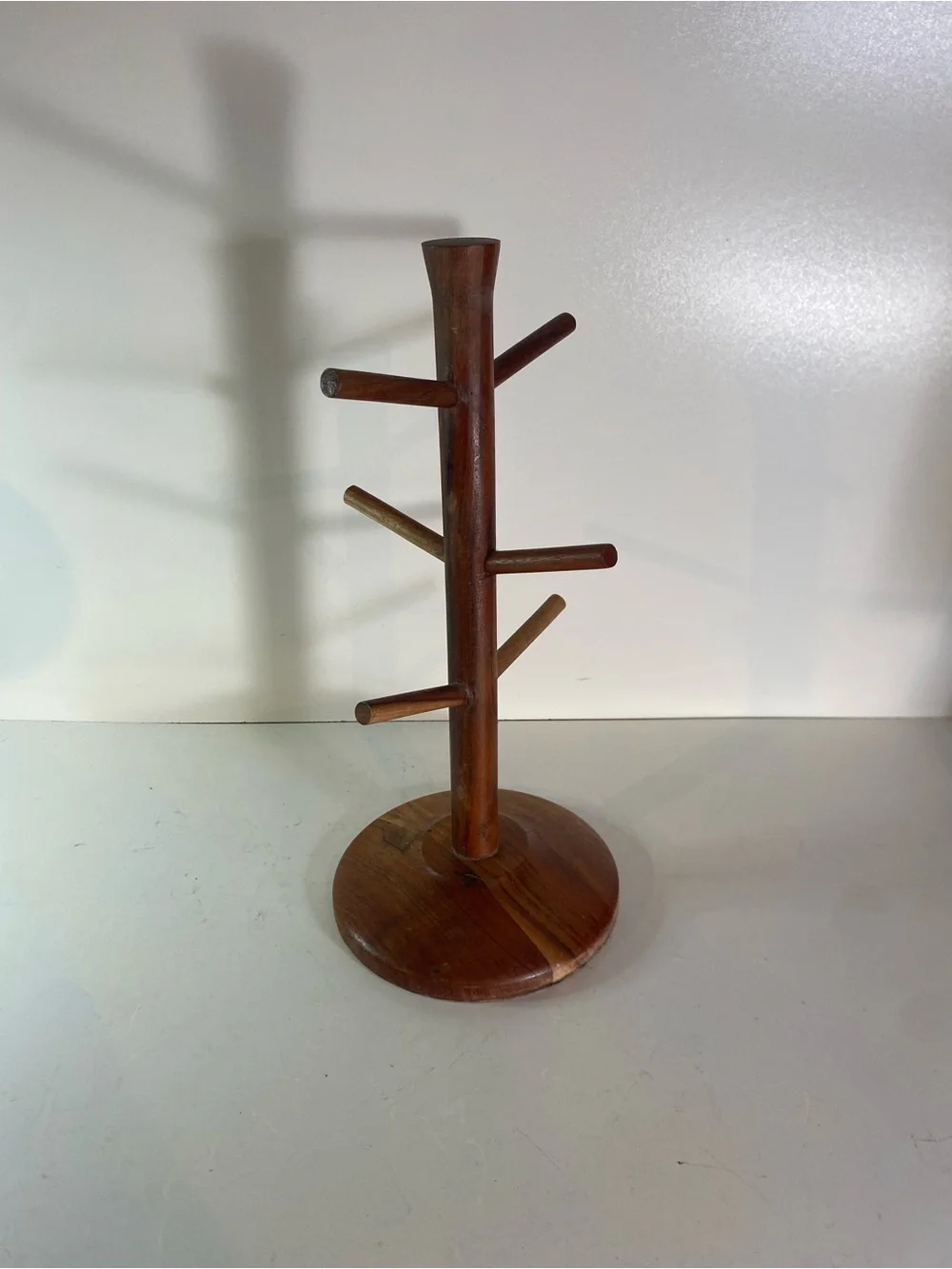 Hearth & Hand Magnolia Acacia Wooden 6 Mug Tree Rack Stand 15” Height
